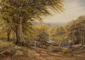 شعلات الفحم بالقرب من Weybridge ، Surrey ، 1870 (مرحاض ولون جسم على ورق) بواسطة ادموند جورج وارن
