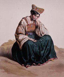فتاة صغيرة في ثوب كالابريا بواسطة Edouard (بعد) Pingret