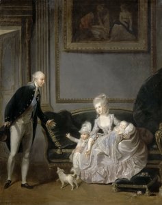 عائلة لويس فيليب جوزيف دورليانز 1747-1793 في القصر الملكي ، 1776 بواسطة إدوارد سيبوت