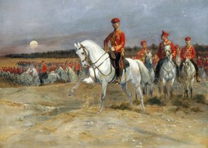 Tsarevich Nicholas مراجعة القوات بواسطة جان بابتيست إدوارد التفاصيل