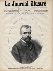 صورة شخصية لإرنست لافيس (1842-1922) ، مؤرخ وأكاديمي فرنسي - نقش بواسطة نافيلييه في "مجلة لامعة" عام 1892