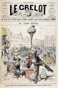 رسم كاريكاتوري عن الفضائح المالية "" برج إيفل: أذكى مهارة - ضامة شوهدت منذ Vivier الشهيرة "". غلاف "Le Grelot" بتاريخ 22 كانون الثاني (يناير)