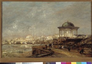 كشك في استانبول في اسطنبول (القسطنطينية) في تركيا رسم لإدوار جاك دوفيو (1840-1900) ذكر إلزامي: مجموعة مؤسسة بروفانس ، مرسيليا بواسطة إدوارد جاك دوفو