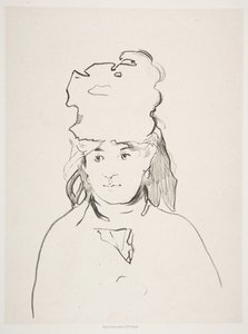 Berthe Morisot في صورة ظلية ، 1872-1874 ، نشر عام 1884. بواسطة إدوارد مانيه