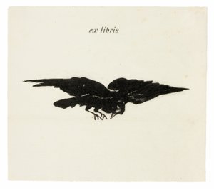 الغراب الطائر: ex libris ، من The Raven (Le Corbeau) بواسطة إدوارد مانيه