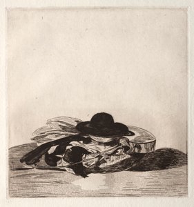 Fronttispiece لنسخة من النقش: القبعة والغيتار ، 1862. بواسطة إدوارد مانيه