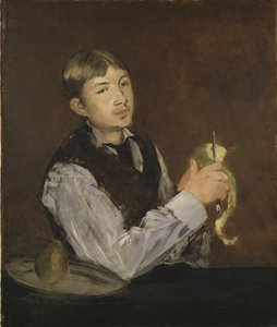 صبي صغير يقشر تفاحة - صبي صغير يقشر الكمثرى ، بقلم مانيه ، إدوارد (1832-1883). زيت على قماش. الأبعاد: ٨٥ × ٧١ سم. المتحف الوطني ستوكهولم بواسطة إدوارد مانيه