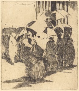 خط أمام طابور متجر الجزار أمام الجزار ، 1870. بواسطة إدوارد مانيه