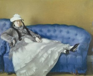 مدام مانيه على أريكة زرقاء ، 1874 (باستيل على ورق) بواسطة إدوارد مانيه