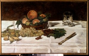 Still life, fruits on a table Painting by Edouard Manet (1832-1883) 1864 Sun. 0,45x0,73 m Paris, musee d