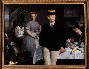الإفطار في ورشة الرسم إدوارد مانيه (1832-1883) 1868 شمس. 1،18x1،54 م ميونيخ ، نيو بيناكوتيك - الإفطار في الاستوديو. لوحة إدوارد مانيه (1832-1883) بواسطة إدوارد مانيه