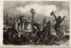 الاحتفال بالعيد في كوزكو ، رسم ريو ، لتوضيح رحلة بول ماركوي عبر أمريكا الجنوبية من 1848 إلى 1860. نقش في "" Le Tour du monde "، تحرير إدوارد شارتون بواسطة إدوارد ريو
