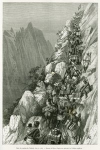 في صخور أنكوري. نقش ريو ، لتوضيح قصة Dans les tenebres de l'Afrique ، اكتشف البحث والتراجع بواسطة أمين باشا بواسطة إدوارد ريو