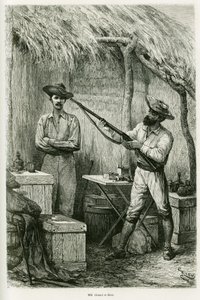 صورة شخصية للمؤلف فيكتور جيرو ، راية سفينة وراكبه مونتاجو كير ، صياد. نقش ريو ، لتوضيح قصة Les lacs de l
