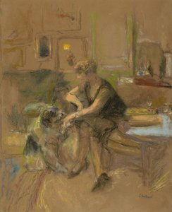 غابرييل جوناس يلعب مع كلب ، 1927 بواسطة إدوارد فويلارد