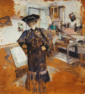 سيدة في الحجاب ، مع اليدين على الوركين ؛ سيدة على الحجاب ، يد على الوركين ، c.1902-03 بواسطة إدوارد فويلارد