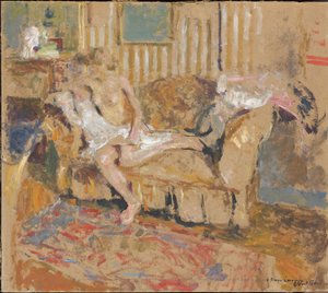 عارية في صالون مخطط ، ج. 1905. بواسطة إدوارد فويلارد