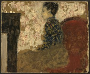 امرأة تجلس بجانب المدفأة ، ج. 1894. بواسطة إدوارد فويلارد