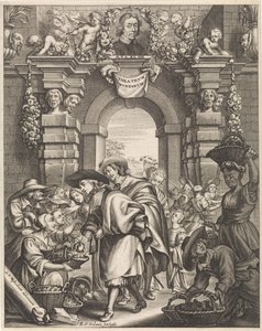 يشتري رجلين الفطر من السوق صورة توضيحية لعنوان: F. van Sterbeeck، Theatrum Fungorum or the tooneel der Campernoelien، 1675 بواسطة إدوارد فان أوردوني