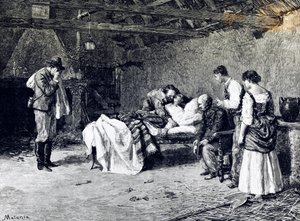 وفاة أنيتا غاريبالدي في مزرعة ماركيز غويشيولي (رسم توضيحي)