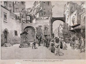 تمثيل تصويت فيتو ، من La mala vita ، أوبرا بواسطة Umberto Giordano (نقش)