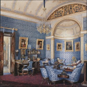 الديكورات الداخلية لقصر الشتاء. بدوار الإمبراطورة ماريا ألكسندروفنا ، 1850 بواسطة إدوارد هاو