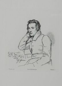 صورة للشاعر هاينريش هاينه 1797-1856 بعد فرانز كوغلر من 1829 ، 1854 بواسطة إدوارد ماندل