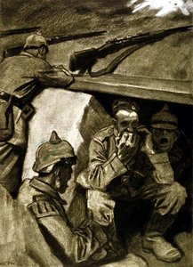 عضو الفم في الخنادق ، رسم توضيحي من مجلة ألمانية ، 