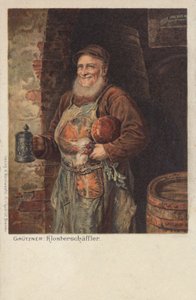 Der Klosterschaeefler: راهب يحمل شرابًا من البيرة وغداءه (كروموليثو) بواسطة إدوارد فون (بعد) جروتزنر