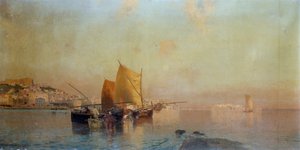 Naples harbor with boats