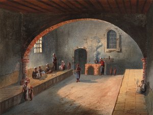 المقهى الجزائري - فلوريس إيبانيز ، إدواردو (نشط 1870-1889) - ألوان مائية على الورق - 27 × 35 - متحف كارمن تيسين ، ملقة بواسطة إدواردو فلوريس إيبانيز
