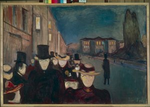 Evening on Karl Johan بواسطة إدوارد مونش