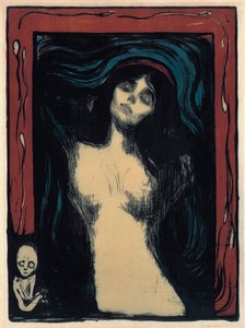 مادونا (امرأة في حالة حب). عمل إدوارد مونش (1863-1944) ، طباعة حجرية ملونة بواسطة إدوارد مونش