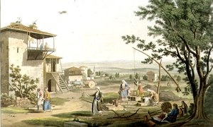 لاريسا ، اللوحة 29 من الجزء 6 من "مناظر في اليونان" نقش بواسطة حانة فريدريك كريستيان لويس (1779-1856). 1821 (أكواتينت) بواسطة إدوارد (بعد) دودويل