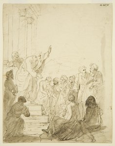 Original sketch for the Altarpiece in St Pauls (pencil & watercolor on paper) بواسطة إدوارد بيرد