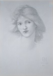رئيسة أنثى: دراسة عن سيارة الحب 1895 (قلم رصاص) بواسطة إدوارد بورن جونز