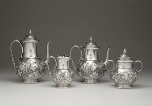 خدمة القهوة والشاي ، ج. 1856-1859 (الفضة والعاج) بواسطة إدوارد تشاندلر مور
