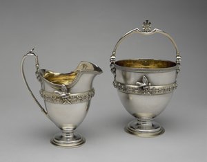 إبريق الكريمة وسلة السكر ، ج. 1865-1869 (فضي وفضي مذهب) بواسطة إدوارد تشاندلر مور