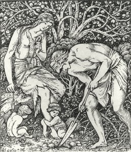 آدم وحواء (العمل: وان آدم ديلفيد وحواء سبان ، من كان بعد ذلك الرجل المحترم؟) بواسطة إدوارد كولي (بعد) بيرن جونز
