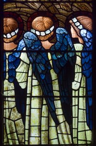 Harwarden، St Deiniol، Morris & Co.، Edward Burne-Jones، Angels، The Nativity، 1898 بواسطة إدوارد بورن جونز