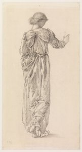 دراسة شخصية أنثوية ملفوفة لـ "The Garland Weavers" ، 1866 بواسطة إدوارد بورن جونز