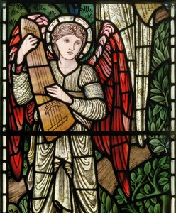 Wilden ، All Saints ، Morris & Co. ، Edward Burne-Jones ، John Henry Dearle (1859-1932) ، Angels Of Paradise ، Angel Musicians ، التفاصيل ، 1902-1914 ، لويزا ، ألفريد ، بالدوين ، رئيس الوزراء ، الميثودي ، وو