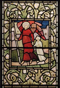 Wilden ، All Saints ، Morris & Co. ، Edward Burne-Jones ، John Henry Dearle (1859-1932) ، الطفل مع Guardian Angel ، 1902-1914 ، Louisa ، Alfred ، The Baldwins ، رئيس الوزراء ، الميثودي ، Worcestershire ،