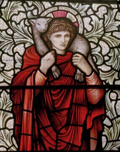 Wilden ، All Saints ، Morris & Co. ، Edward Burne-Jones ، John Henry Dearle (1859-1932) ، The Good Shepherd ، detail ، 1904 ، Louisa ، Alfred ، The Baldwins ، رئيس الوزراء ، الميثودي ، Worcestershire ، Arts & Cr بواسطة إدوارد كولي وديلي بيرن جونز