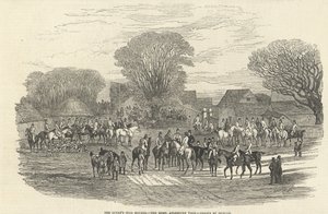 The Queen&39;s Stag Hounds: The Meet ، Aylesbury Vale ، من "The Illustrated London News" ، 5 ديسمبر 1846 بواسطة إدوارد دنكان