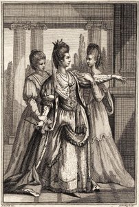 ماري آن ياتيس مثل كليوباترا في Drydens All for Love c.1778 بواسطة إدوارد إدواردز