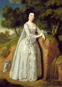 Elizabeth Montague standing in a Wooded Landscape, c.1750 (oil on canvas)