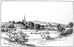 ستراتفورد أبون آفون ، وارويكشاير ، كما يُرى من الجنوب الشرقي ، 1885.