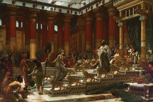 زيارة ملكة سبأ للملك سليمان عام 1890 م بواسطة إدوارد جون بوينتر