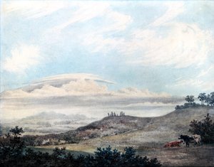 منظر طبيعي ريفي مع دراسات سحابية لاحقة بقلم لوك هوارد (1772-1864) c.1808-11 (مرحاض على ورق)